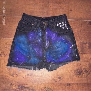 VINTAGE Galaxy Studded 👾 90s High Waist Shorts